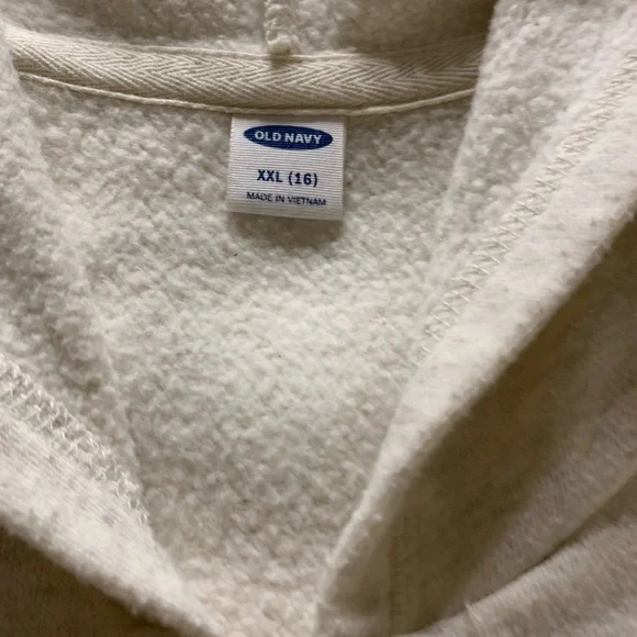 Old Navy Tan Hoodie with Pink Logo - Picture 2 of 3